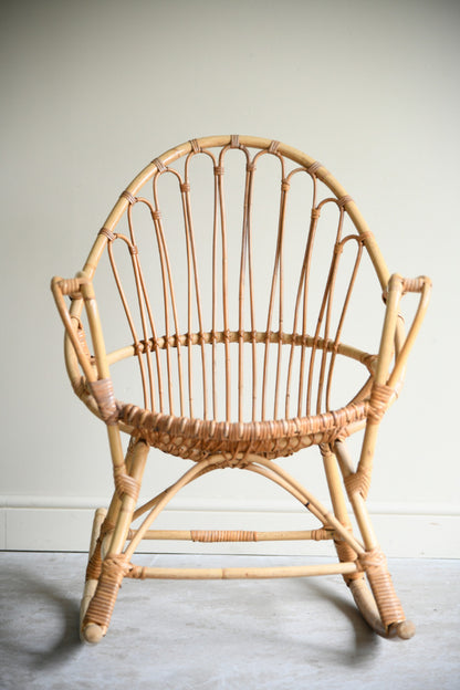 Vintage Bamboo Rocking Chair