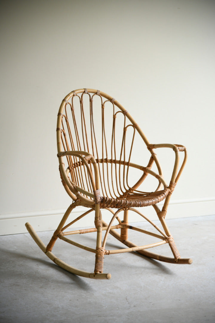 Vintage Bamboo Rocking Chair