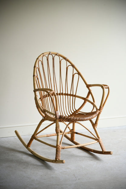 Vintage Bamboo Rocking Chair