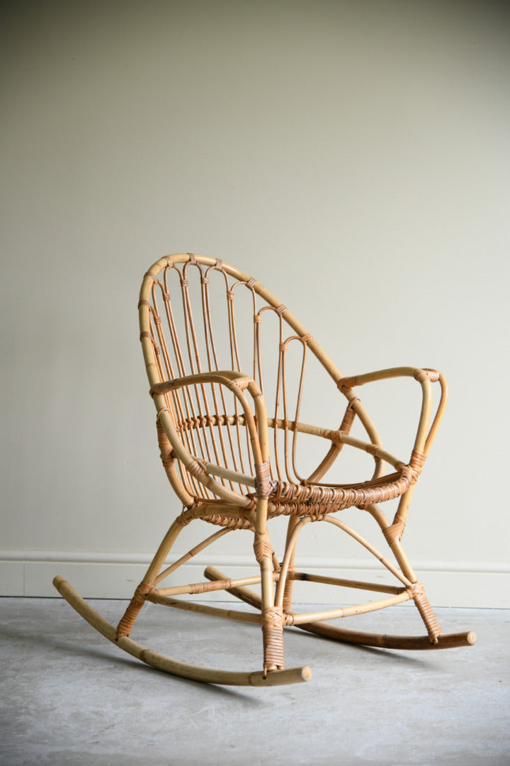 Vintage Bamboo Rocking Chair