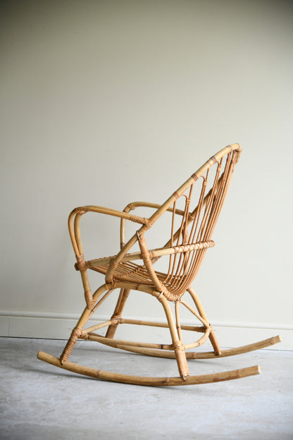 Vintage Bamboo Rocking Chair