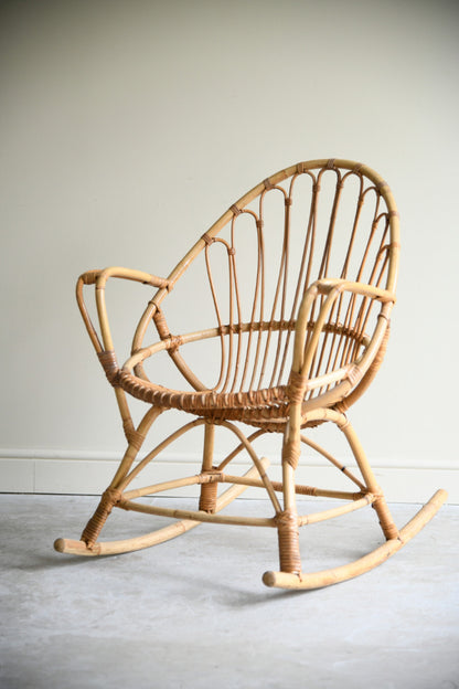 Vintage Bamboo Rocking Chair