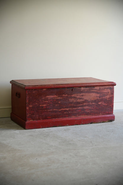 Antique Painted Pine Trunk