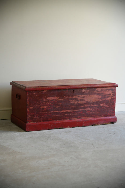Antique Painted Pine Trunk