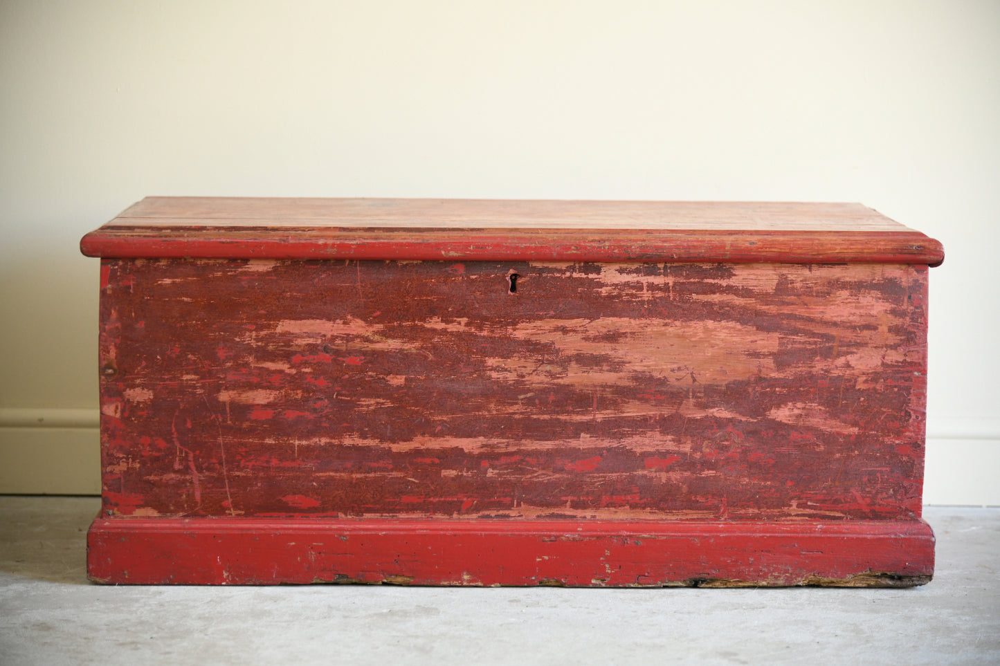 Antique Painted Pine Trunk