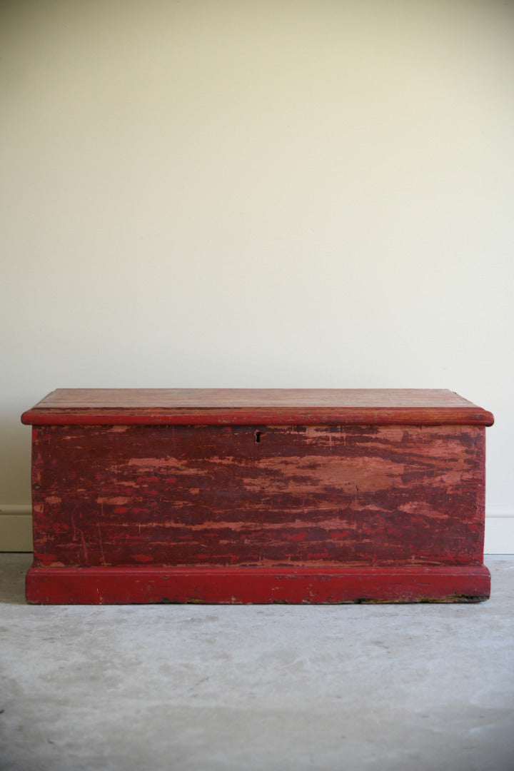 Antique Painted Pine Trunk