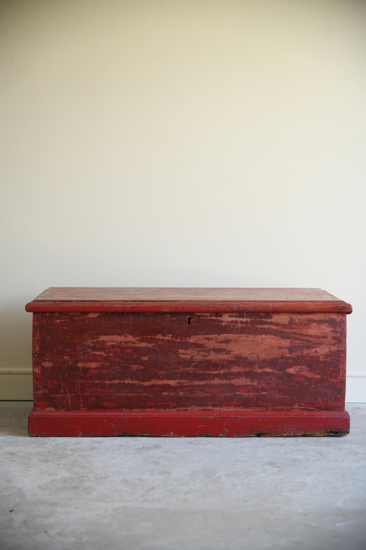Antique Painted Pine Trunk