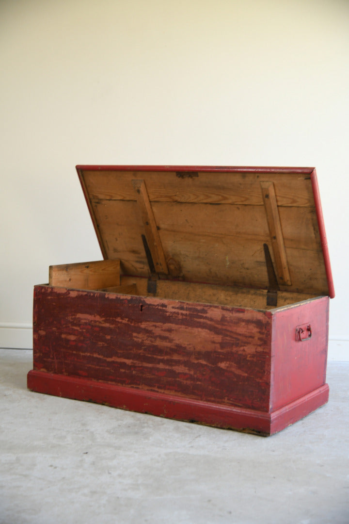 Antique Painted Pine Trunk