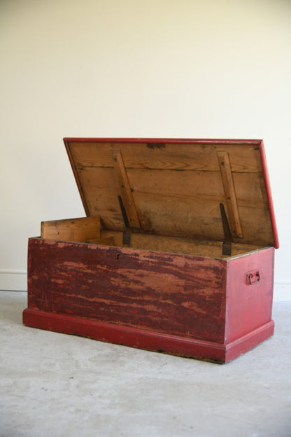 Antique Painted Pine Trunk