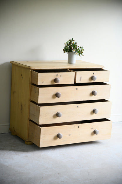 Antique Stripped & Waxed Pine Chest of Drawers