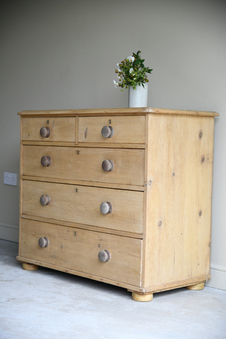 Antique Stripped & Waxed Pine Chest of Drawers
