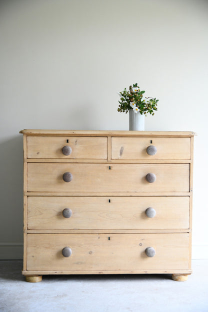 Antique Stripped & Waxed Pine Chest of Drawers