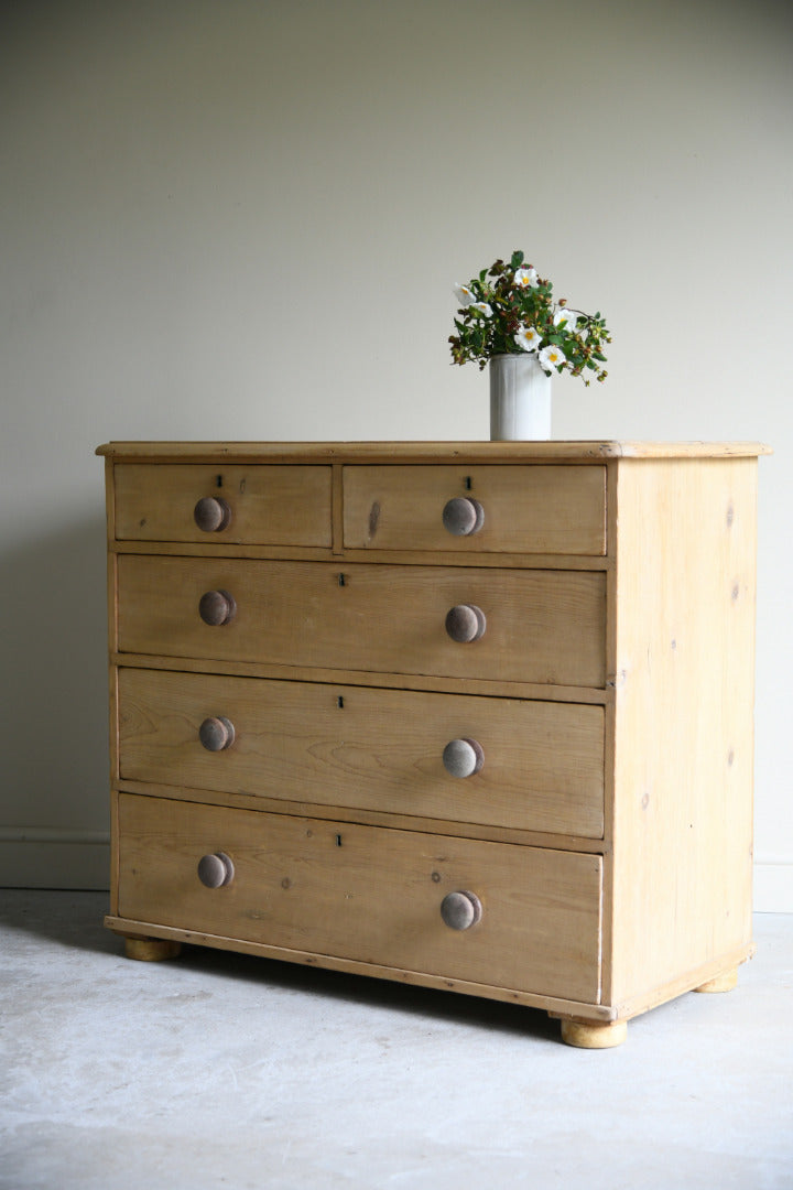 Antique Stripped & Waxed Pine Chest of Drawers