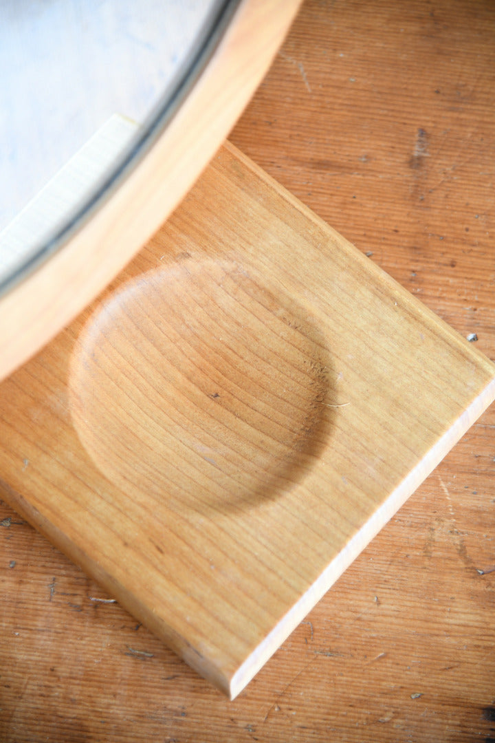 Vintage Elm Round Dressing Table Mirror