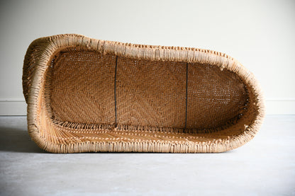 Vintage Wicker Chaise Longue