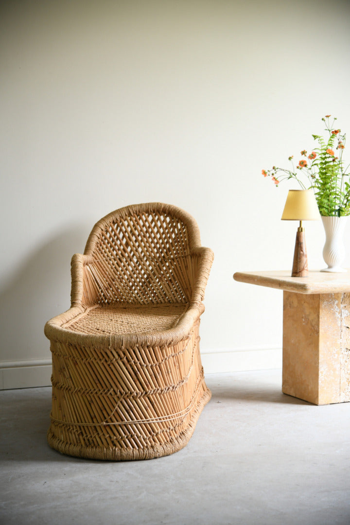Vintage Wicker Chaise Longue