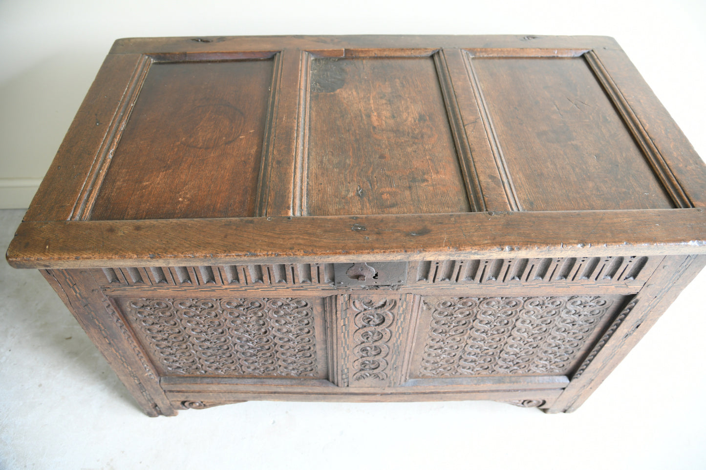17th Century Carved Oak Coffer