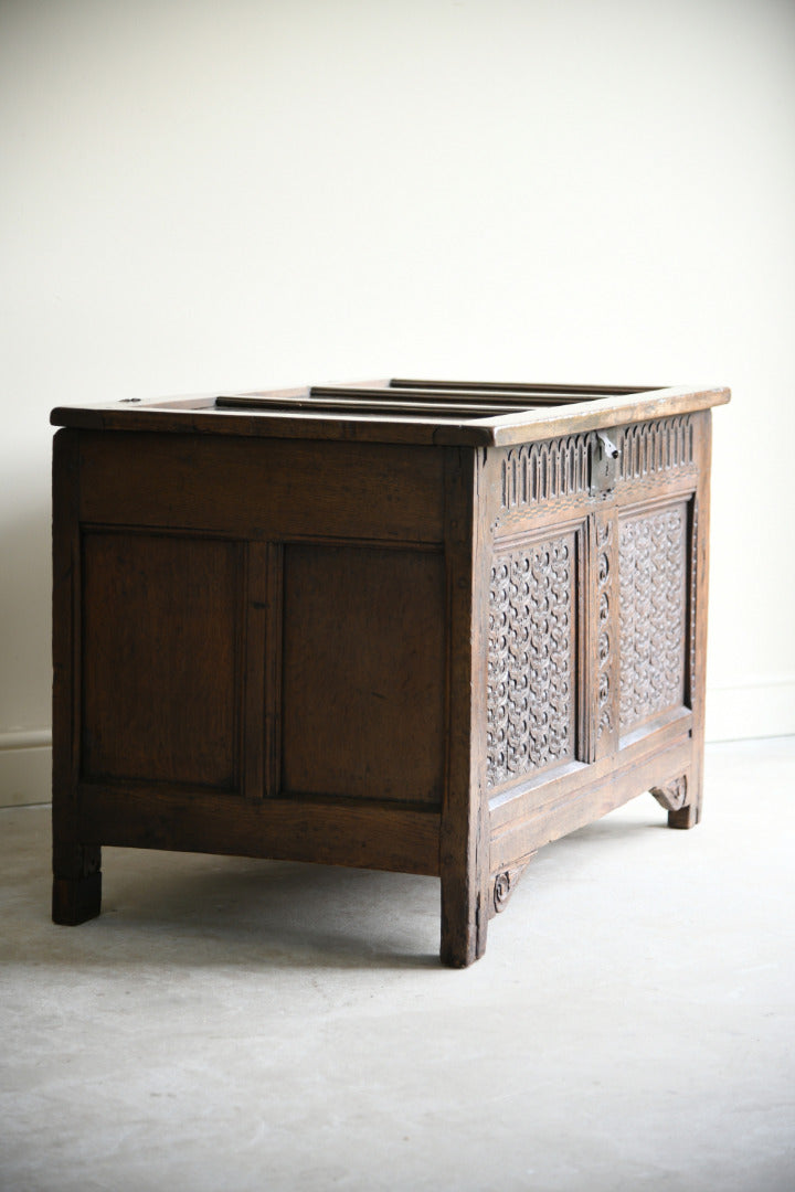 17th Century Carved Oak Coffer
