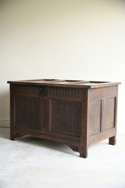 17th Century Carved Oak Coffer
