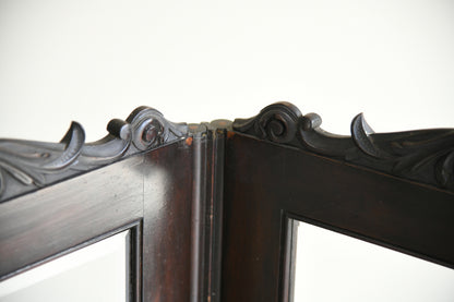Victorian Mahogany Three Fold Glazed Screen
