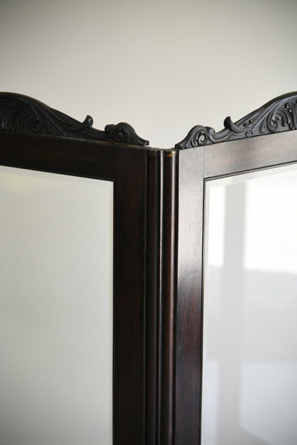 Victorian Mahogany Three Fold Glazed Screen