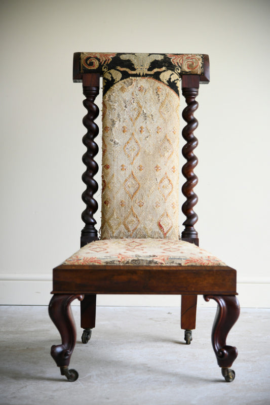 Antique Rosewood & Mahogany Prayer Chair