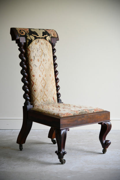 Antique Rosewood & Mahogany Prayer Chair