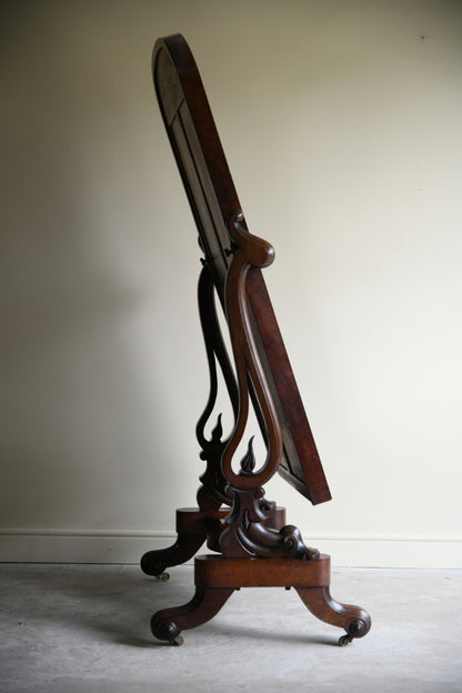 Victorian Mahogany Cheval Dressing Mirror