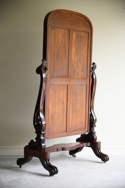 Victorian Mahogany Cheval Dressing Mirror