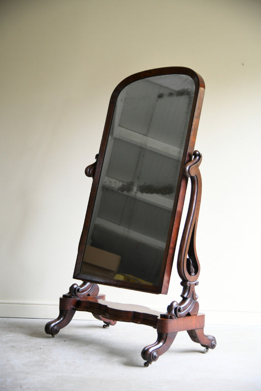 Victorian Mahogany Cheval Dressing Mirror