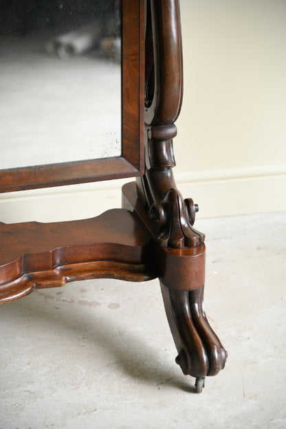 Victorian Mahogany Cheval Dressing Mirror