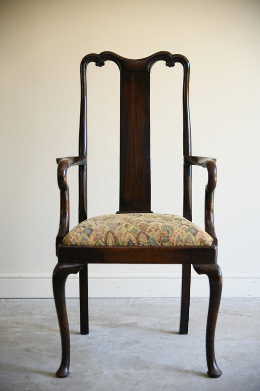 Georgian Style Oak Carver Chair