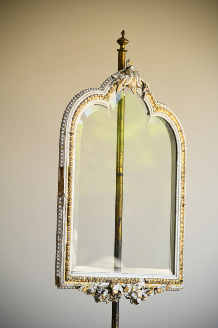 Decorative Continental Painted & Gilt Pole Screen