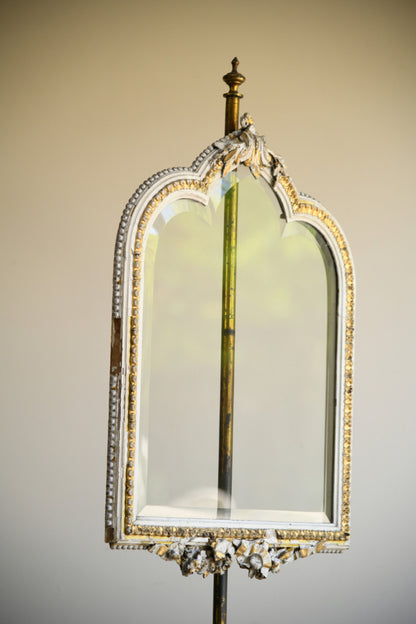 Decorative Continental Painted & Gilt Pole Screen