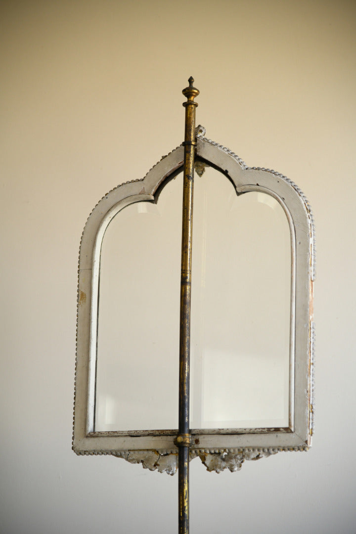 Decorative Continental Painted & Gilt Pole Screen