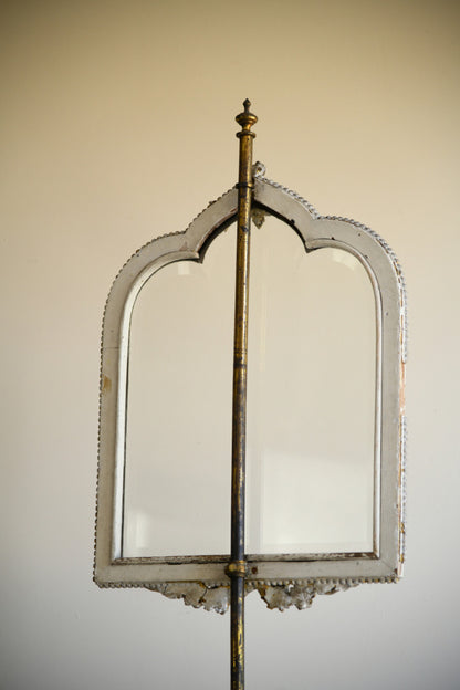 Decorative Continental Painted & Gilt Pole Screen