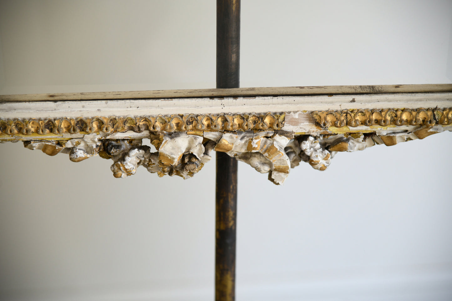 Decorative Continental Painted & Gilt Pole Screen