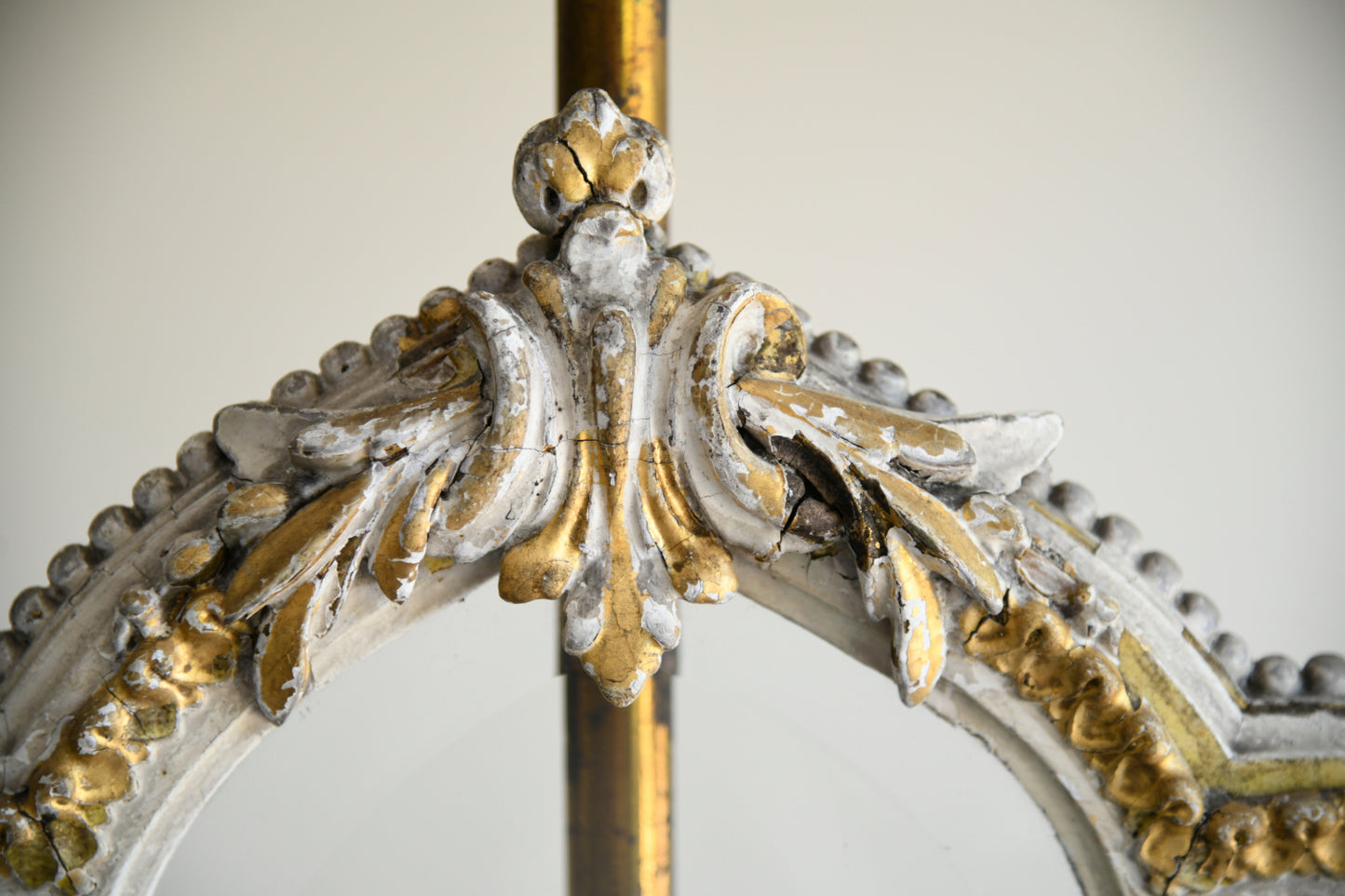 Decorative Continental Painted & Gilt Pole Screen