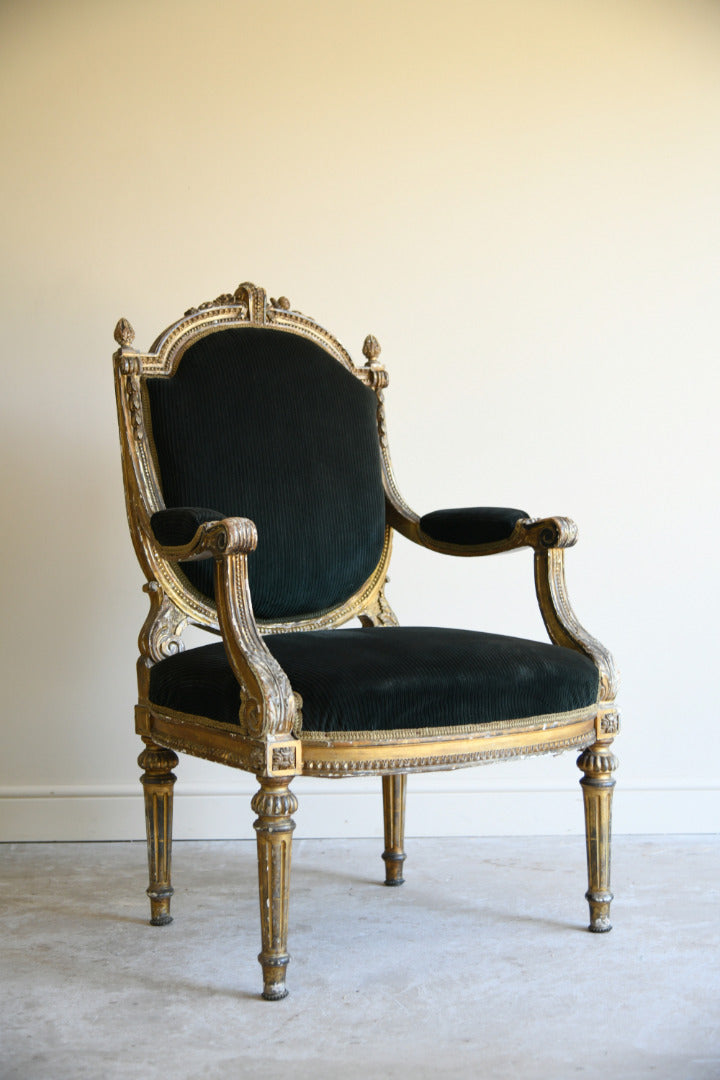 Antique Louis XVI Style Fauteuil Armchair