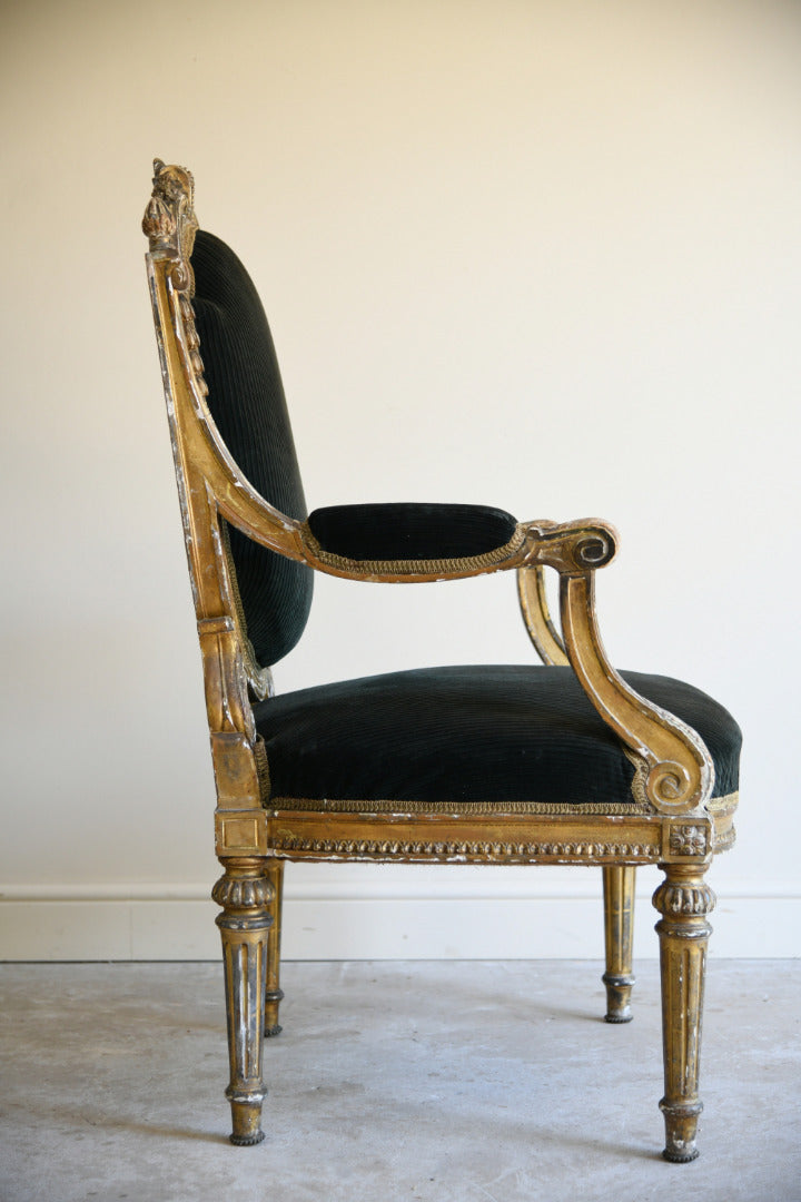Antique Louis XVI Style Fauteuil Armchair
