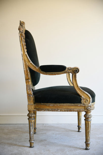 Antique Louis XVI Style Fauteuil Armchair