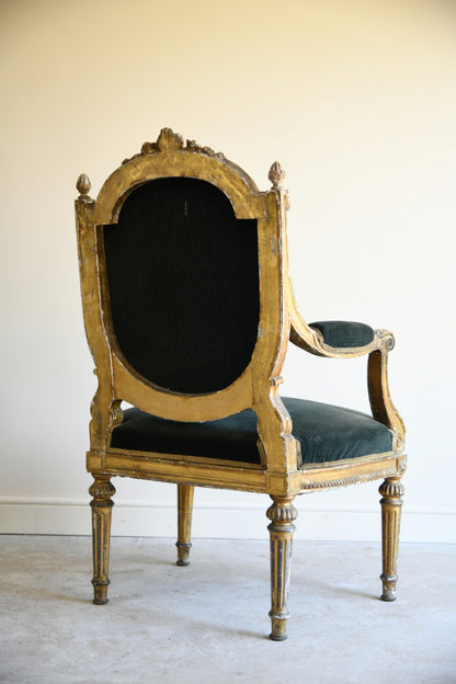 Antique Louis XVI Style Fauteuil Armchair