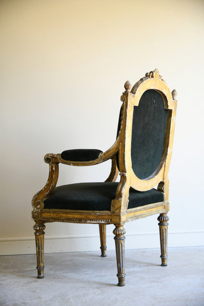 Antique Louis XVI Style Fauteuil Armchair