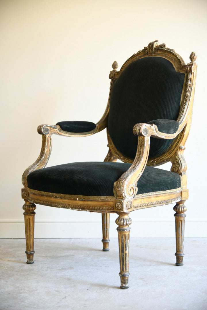 Antique Louis XVI Style Fauteuil Armchair