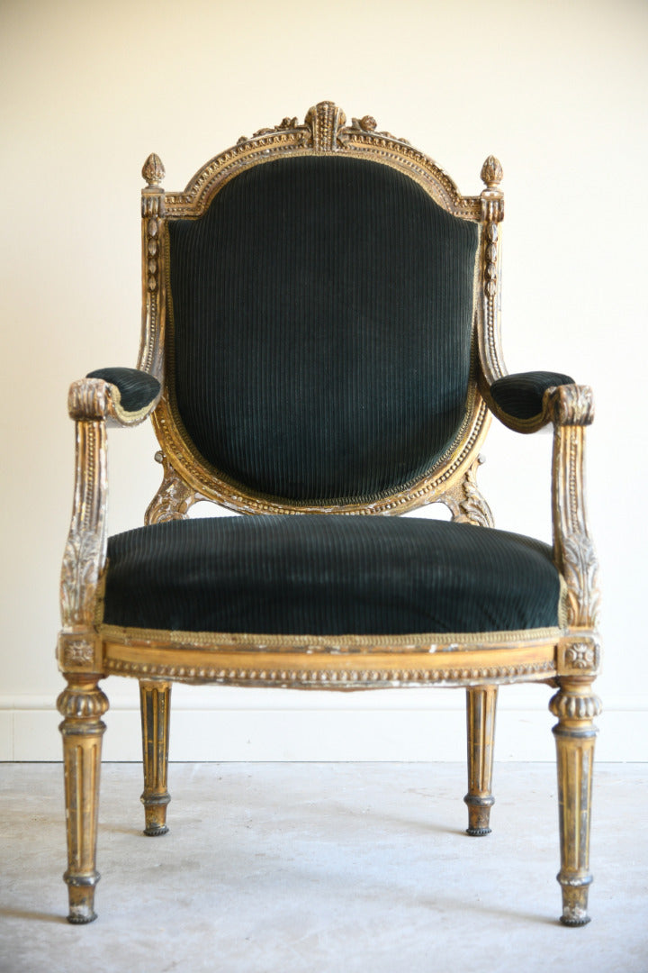 Antique Louis XVI Style Fauteuil Armchair