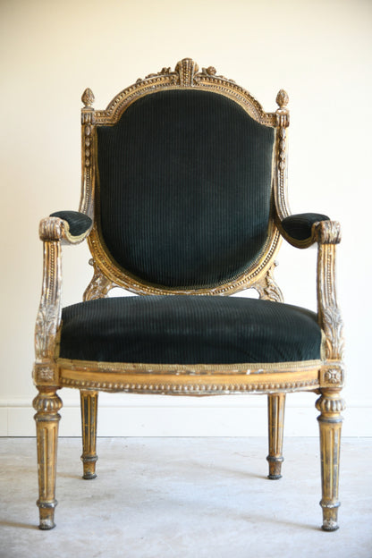 Antique Louis XVI Style Fauteuil Armchair
