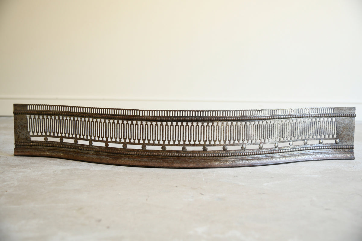 19th Century Pierced Steel Serpentine Fireplace Fender