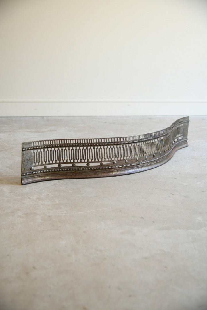 19th Century Pierced Steel Serpentine Fireplace Fender