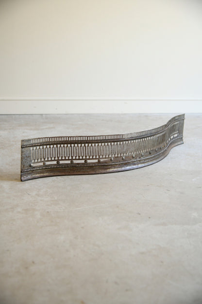 19th Century Pierced Steel Serpentine Fireplace Fender