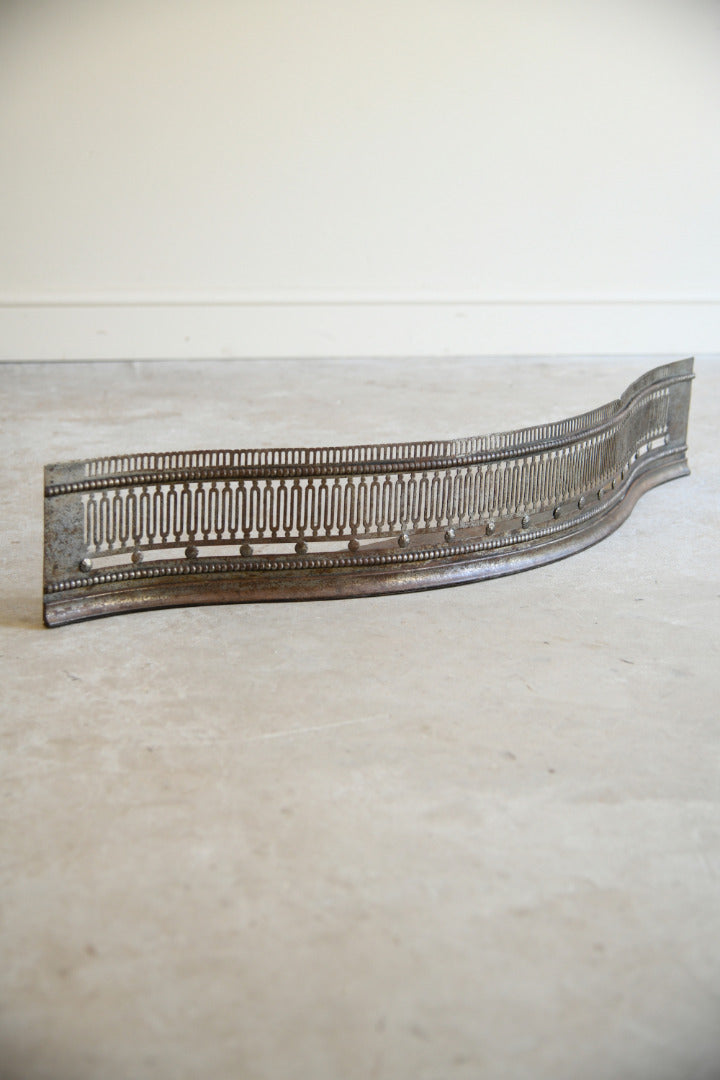 19th Century Pierced Steel Serpentine Fireplace Fender